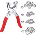 100 Piece Snap Button Kit Metal Sewing Prong Rings Buttons Press Studs Pliers Snap Craft Fasteners