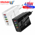 USB C Wall Charger 5 Ports 4XUSB+1XPD18W 48W Fast Charging USB-C Charger TYPE-C Charger