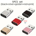 5-pcs Set USB-C Female To USB Male Adapter, Type-C To USB-A Charger Adapter