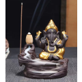Ganesha Smoke Fountain Cone Holder Decorative Showpiece Incense Burner Elephant God
