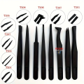 8pcs Tweezer SET Black Carbon Fiber Plastic Tweezers Repair Accessories Set Tools