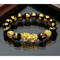 Pi Xiu Bracelet Feng Shui Black Obsidian Fortune Beads Unisex Bracelet