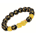 Pi Xiu Bracelet Feng Shui Black Obsidian Fortune Beads Unisex Bracelet