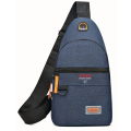 New Chest Bag Single Shoulder Crossbody Bag With Earphone Hole (Blue) Nylon Lightweight Sling Bag