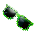 Unisex Party fashion Minecraft Green Creeper Theme Mosaic Glasses (No Pouch)