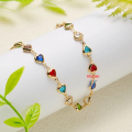 Love Heart Multicolor Zircon Bracelet Romantic Elegant Jewelry Ornaments