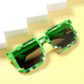 Unisex Party fashion Minecraft Green Creeper Theme Mosaic Glasses (No Pouch)