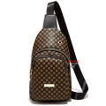Stylish PU Leather Double-layer Polka Dot Chest Bag Casual Simple Crossbody Bag