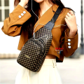 Stylish PU Leather Double-layer Polka Dot Chest Bag Casual Simple Crossbody Bag