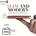 RFID Blocking Bifold Card Holder PU Leather Wallet, Money Clip Multi Slots [ Carbon Fibre / Orange ]