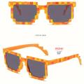 Unisex Party fashion Minecraft Theme Mosaic Glasses (Orange - No Pouch) Pixel Fashion Glasses