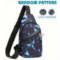 Chest Bag Single Shoulder Crossbody Bag Earphone Hole (Blue Electric) Nylon Lightweight Sling Bag