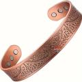 Copper Magnetic Bracelet For Men, Cuff Bangle With Effective 6Pc Neodymium Magnets, Life Of Tree