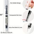 10 Pcs pen Set BLACK Quick-Drying 0.5mm Needle Gen Pens (1 bid gets 10 Pens) Rollerball Pen