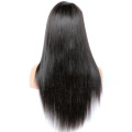 Brazilian Front Lace Wig Natural Black Unprocessed Human Remy Hair - Straight - 9A Grade