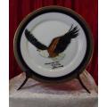 SPECTACULAR HAND PAINTED AFRICAN FISH EAGLE (2/3) ON A VINTAGE NORITIKE JAPAN PLATE - from SUEZYT