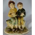 NATURE CRAFT CUTE UNDER-AGE DRINKERS POTTERY ORNAMENT - from SUEZYT