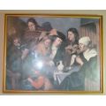 VINTAGE FRAMED PRINT OF AN OLD DUTCH (?) FAMILY - from SUEZYT