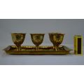 BRASS MINI CUPS  WITH TRAY - 1900'S - from SUEZYT