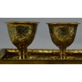 BRASS MINI CUPS  WITH TRAY - 1900'S - from SUEZYT