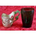 JAPANESE SAKE GLASSES WITH SILVER METAL DRAGON HOLDERS (4) - from SUEZYT