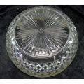INDIANA PRESSED GLASS BOWL WITH SILVER PLATED RIM - VINTAGE - from SUEZYT