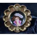 VICTORIAN BRASS WALL CHARGER WITH HAND PAINTED PORCELAIN INSERT - from SUEZYT