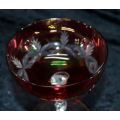 CRANBERRY CUT TO WHITE TIVOLI CHAMPAGNE BOWLS - from SUEZYT