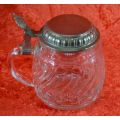 GERMAN GLASS TANKARD WITH PEWTER  -  FROM SUEZYT