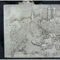 HEAVY GERMAN PEWTER WALL PLAQUE - VINTAGE - from SUEZYT