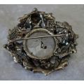 ANTIQUED PEWTER BROOCH WITH SCOTTISH THISTLES AND TOPAZ - MIRACLE JEWELLERY - from SUEZYT