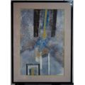 LARGE FRAMED UNDER GLASS ABSTRACT PRINT - from SUEZYT