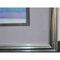 LARGE PURPLE ABSTRACT WITH GOLD FRAME - from SUEZYT