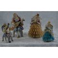 LOT OF 4  PORCELAIN LACE FIGURINES - from SUEZYT
