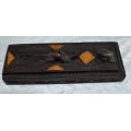 CHINESE CARVED BOX WITH 8 CARVED CHOPSTICKS - from SUEZYT