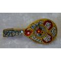 CLOISONNE STYLE GOLD GILT BROOCH  - from SUEZYT