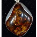 REDUCED - AMBER NECKLACE - SILVER  - from SUEZYT