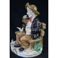 TRAMP ON A BENCH CAPODIMONTE STYLE FIGURINE - from SUEZYT