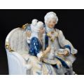 VERY DETAILED BLUE AND WHITE COUPLE FIGURINE - from SUEZYT