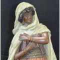 TALL CERAMIC FIGURINE OF BEDOUIN LADY  from SUEZYT