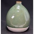 POTTERY POT WITH GREEN HESSIAN PATTERN - from SUEZYT