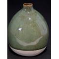 POTTERY POT WITH GREEN HESSIAN PATTERN - from SUEZYT