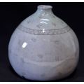 HAND MADE POTTERY VASE WITH CRACKLE GLAZE FINISH - from SUEZYT