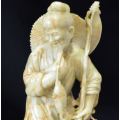 JADEITE/STONE CARVING OF A FISHERMAN - from SUEZYT