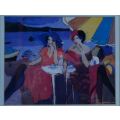 NICELY FRAMED COLOURFUL PRINT OF 2 LADIES IN RED - from SUEZYT