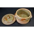 ATTRACTIVE POTTERY LIDDED DISH - from SUEZYT