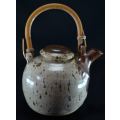 POTTERY TEAPOT WITH BAMBOO HANDLE - from SUEZYT