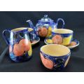 COLOURFUL POTTERY TEA SET FOR TWO - from SUEZYT