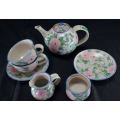 HAND-PAINTED POTTERY TEA SET FOR TWO - from SUEZYT
