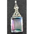 SILVER AND MARQUISETTE PENDANT WITH  FACETED GLASS - from SUEZYT